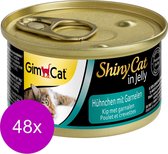 Gimcat Shinycat Adult 70 g - Nourriture pour Chats - 48 x Poulet & Crevettes