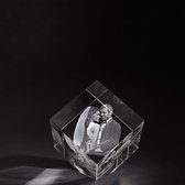 3D Foto in hoogwaardig kristalglas Model: Kubus XL