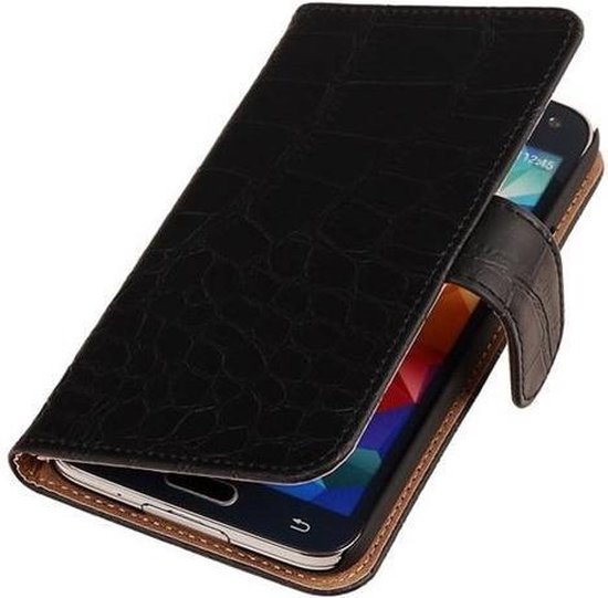 bol.com | Samsung Galaxy S5 mini - Zwart Krokodil hoesje - Book Case Wallet  Cover Beschermhoes