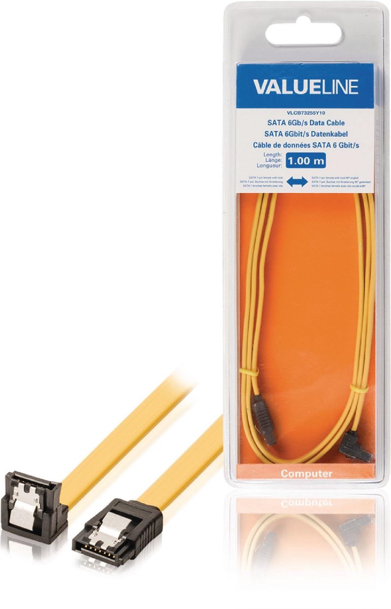SATA 6 Gb/s Kabel Intern SATA 7-Pins Female - SATA 7-Pins Female 1.00 m Geel