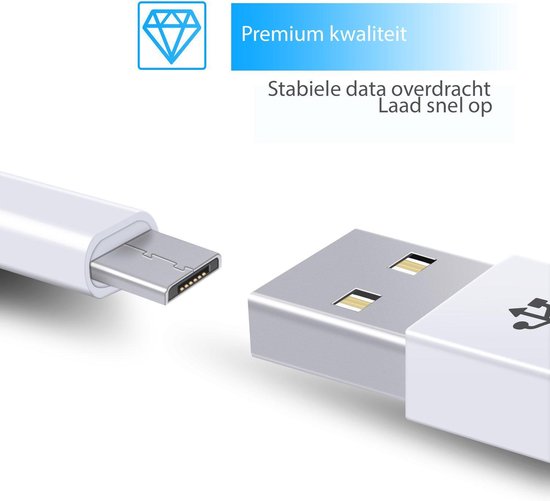 stopverf Ringlet Geruststellen Micro USB Kabel / Datakabel Extra lang 3 meter / MicroUSB kabel / Micro-USB  Kabel /... | bol.com
