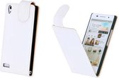 Eco-Leather Flipcase Hoesje Huawei Ascend P6 Creme