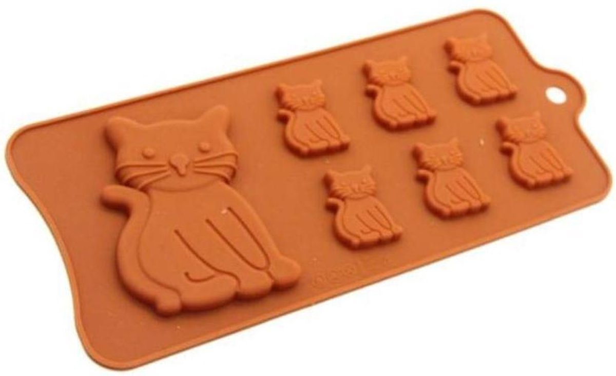 Chocoladevorm mal Kat / Poes siliconen vorm voor ijsblokjes ijsklontjes chocolade fondant