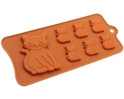 Chocoladevorm mal Kat / Poes siliconen vorm voor ijsblokjes ijsklontjes chocolade fondant Image