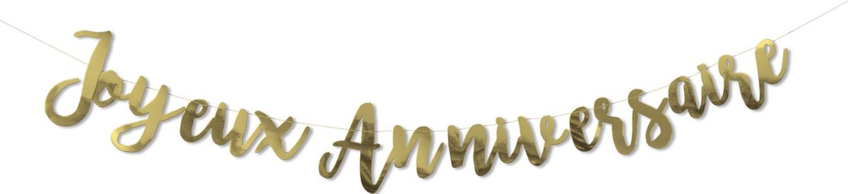 ARTYFETES - Goudkleurige metallic Happy Birthday slinger