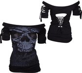 Alchemy - Aea Top Kork Snake Skull -  Black - L