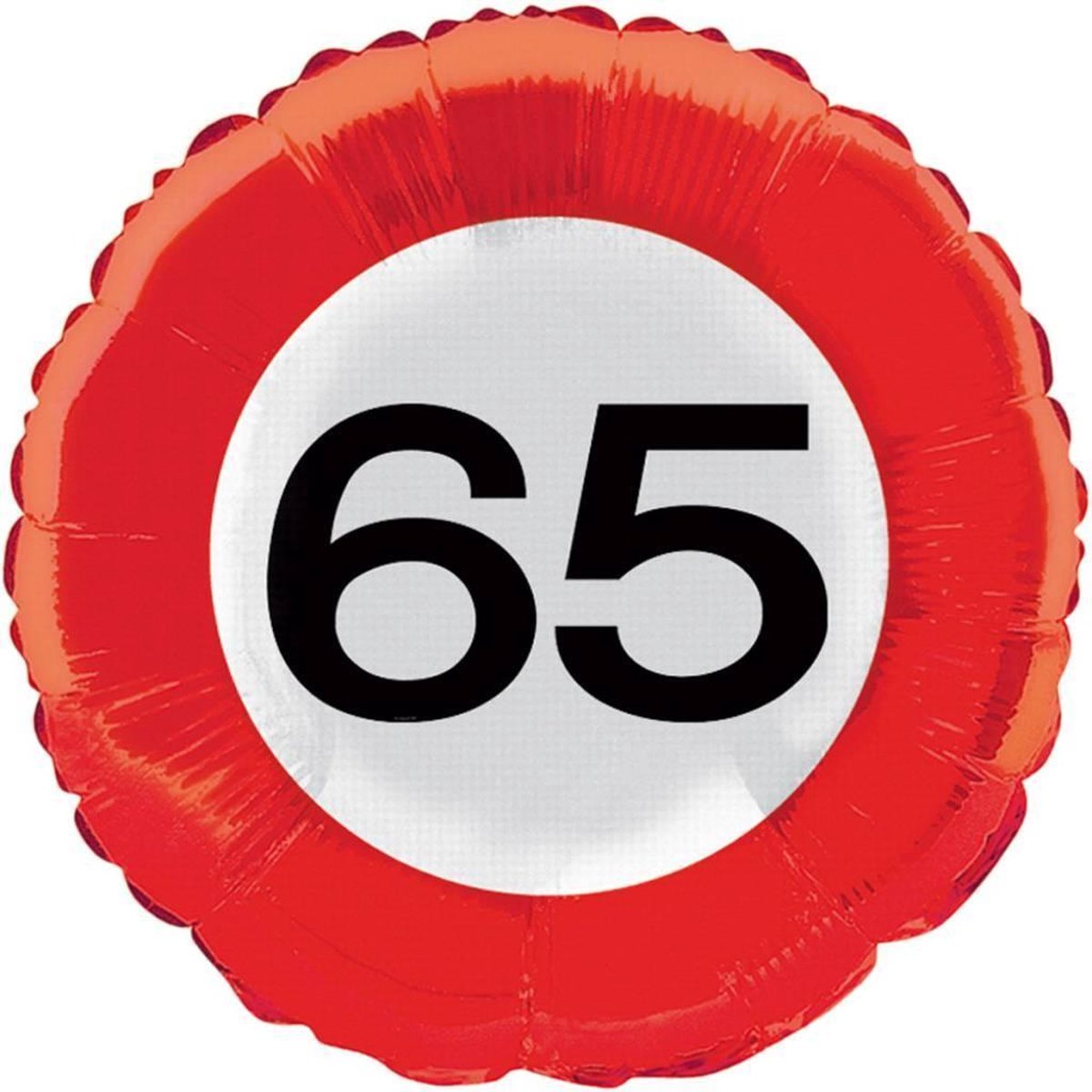 Helium Ballon 65 Jaar Verkeersbord - leeg