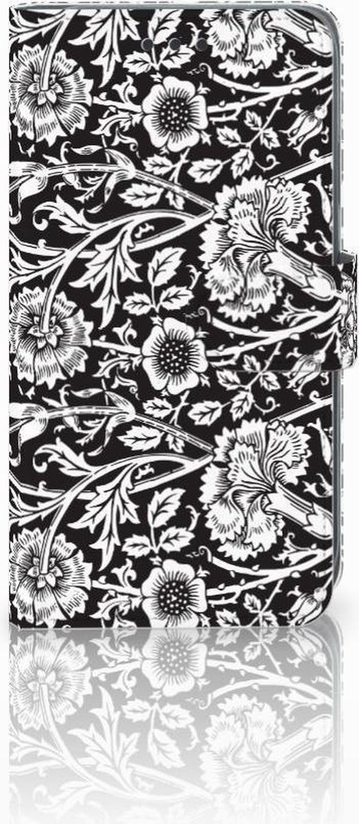 Apple iPhone Xr Hoesje Black Flowers