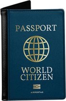 World Citizen - Paspoorthoes - Paspoorthouder - Paspoort Protector - Beschermhoes - Cover - Mapje - Canvas / Leer - Bescherming van je paspoort - Voor Op Reis / Reizen / Vakantie