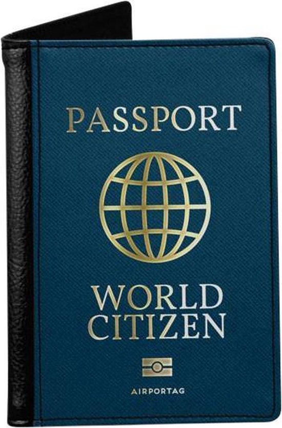 World Citizen - Paspoorthoes - Paspoorthouder - Paspoort Protector - Beschermhoes - Cover - Mapje - Canvas / Leer - Bescherming van je paspoort - Voor Op Reis / Reizen / Vakantie