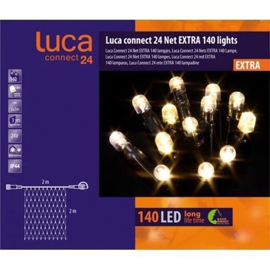 Luca Lighting Connect 24 Kerstverlichting Net met 140 LED Lampjes - L200 x H200 cm - Warm Wit - Luca lighting