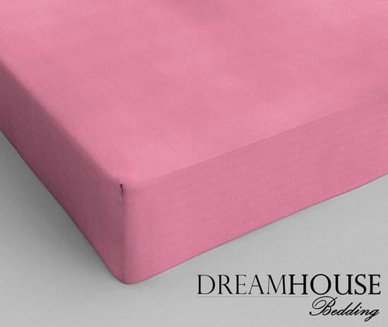 Dreamhouse Katoen Hoeslaken - 140x200 cm - Roze - Tweepersoons bol.com