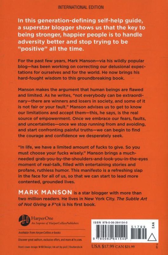 The Subtle Art of Not Giving a F*ck, Mark Manson 9780062641540 Boeken