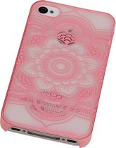 Apple iPhone 4 / 4S Hardcase Roman Roze - Back Cover Case Bumper Hoesje