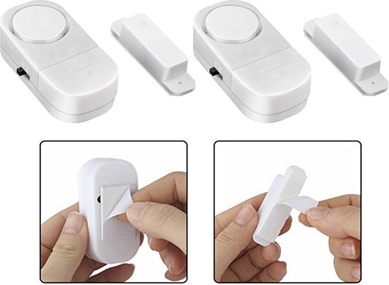 2x Draadloze Mini-Alarmen Set met Sensor 2 85 dB - Batterijen en... | bol.com