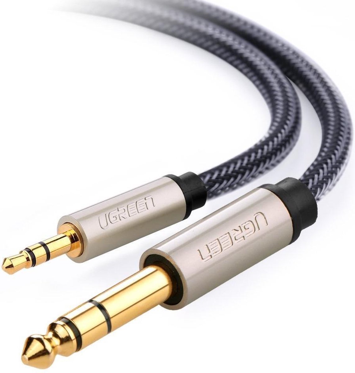 Ugreen - kabel - TRS audiokabel mini jack 3,5mm - jack 6,35mm 2m grijs
