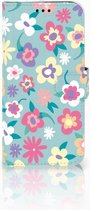 Geschikt voor Samsung Galaxy J5 2017 Wallet Book Case Hoesje Design Flower Power