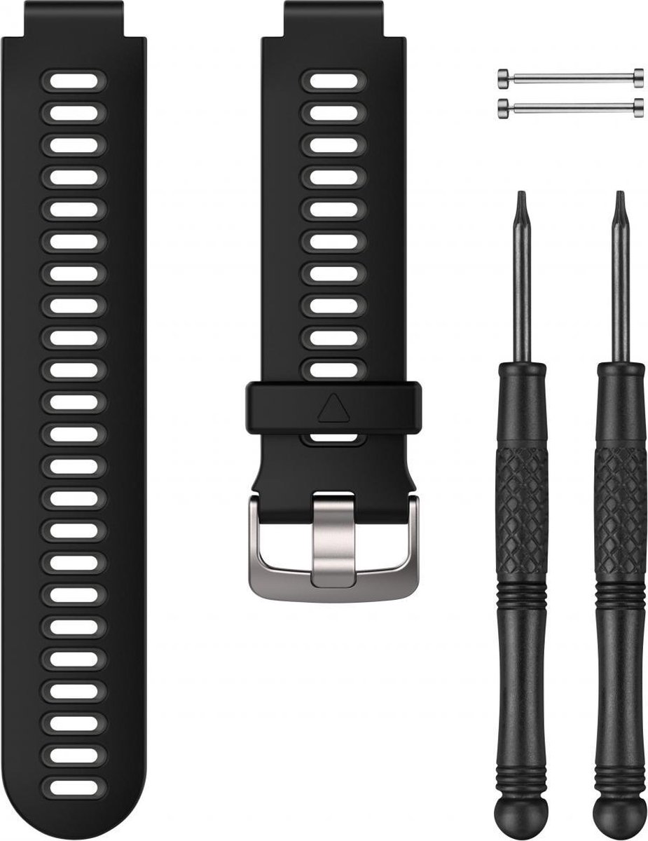 Garmin Forerunner 735 Siliconen Vervanging Horlogebandje - Polsbandje - Wearablebandje - Zwart/Grijs