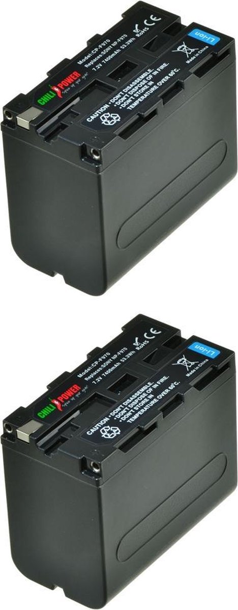 ChiliPower NP-F970 accu voor Sony - 7400mAh - 2-Pack