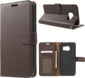 Litchi Cover wallet case cover Samsung Galaxy S7 Edge bruin
