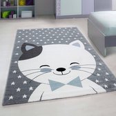 Flycarpets Kids vloerkleed - Blauw 160 X 230 CM Kinderkamer Kat