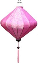 Roze zijden Japanse lampion lamp diamant - D-PK-45-S