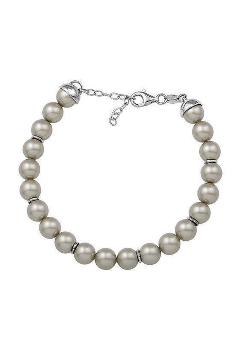 Montebello Armband Kirkia - 925 Zilver Gerhodineerd - Parel ∅8mm - 19+3cm