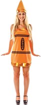 Kleuren Thema Kostuum | Oranje Vetkrijtje Jurkje Crayon Vrouw | XL | Carnaval kostuum | Verkleedkleding