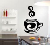 Muursticker - Coffee - 50x75 - Zwart