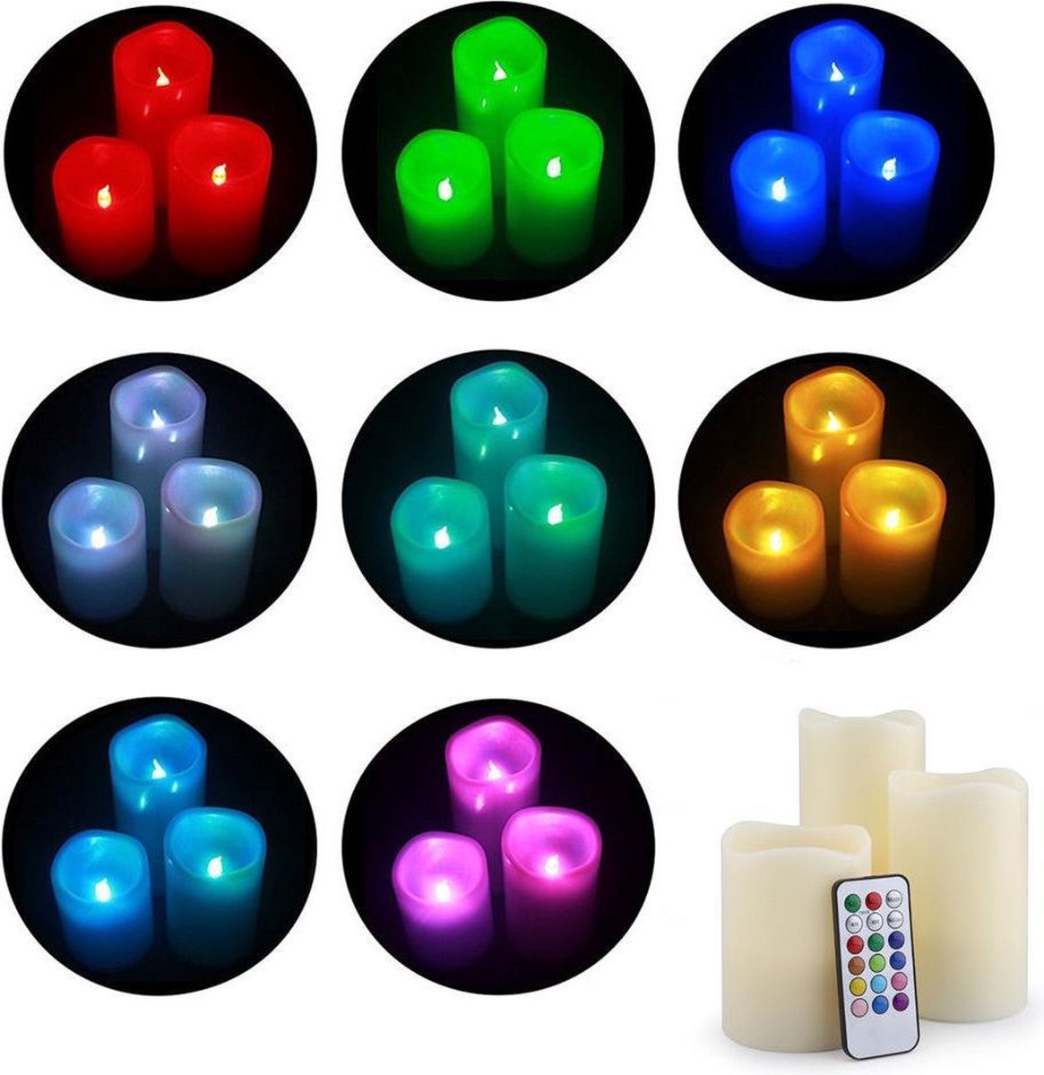 Ymenow 2 Stuks LED Kaarsen Met Afstandsbediening - Echte Wax Flameless Flickering Pijlerkaarsen 15,2x7,6 Cm - 800 Uur Brandtijd