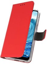 Booktype Telefoonhoesjes - Bookcase Hoesje - Wallet Case -  Geschikt voor Nokia X5 5.1 Plus - Rood