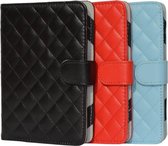 Designer Book Cover Case Hoes voor Amazon Kindle 7 met ruitmotief, blauw , merk i12Cover