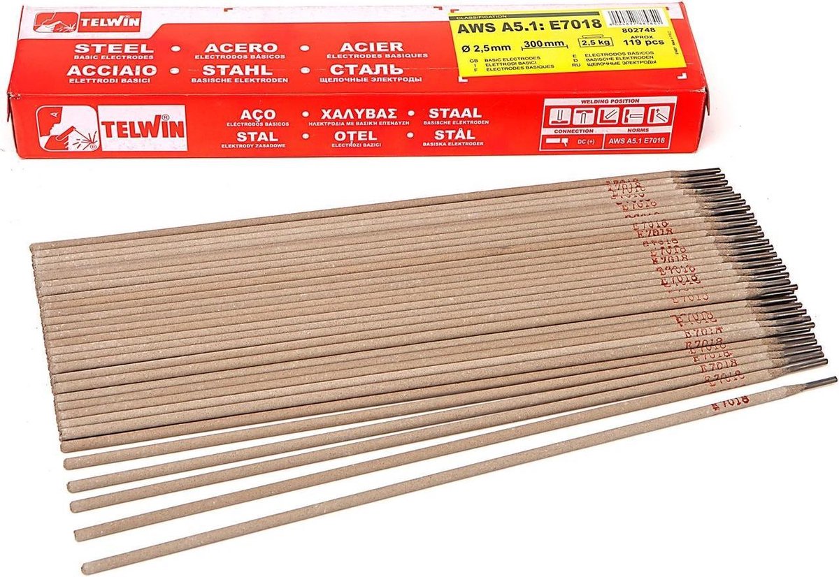 Telwin Basis Laselektroden E 7018 Ø 2,5 x 300 mm 119 Stuks