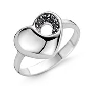 Orphelia Ring Bold Heart Black Zirconium Sterling Zilver 925 Zr-3755/56
