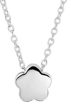 The Kids Jewelry Collection Ketting Bloem 1,2 mm 36 + 4 cm - Zilver