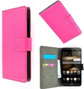 Huawei P8 Lite book style p wallet case roze