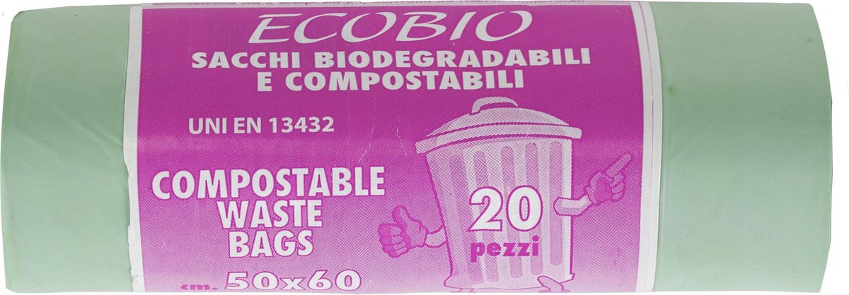 Natural Ware composteerbare afvalzakken - 50x60 cm/ 12 liter - 20 Stuks