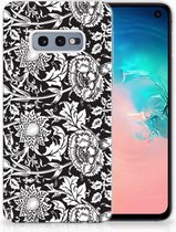 Geschikt voor Samsung Galaxy S10e Uniek TPU Hoesje Black Flowers