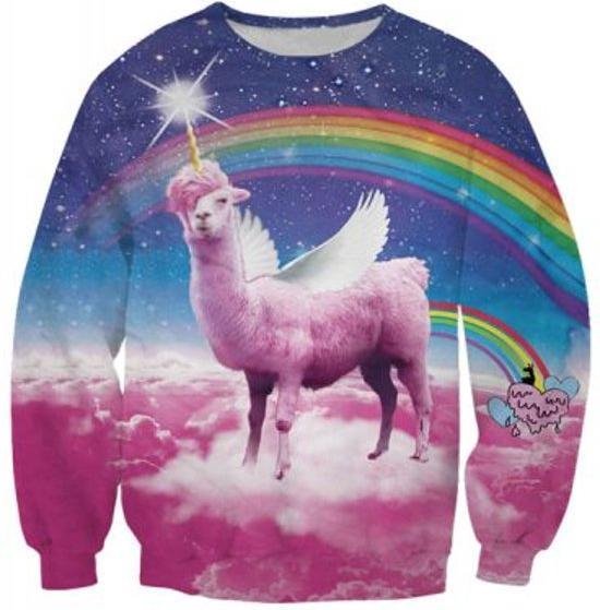 Swag lama regenboog trui Maat L