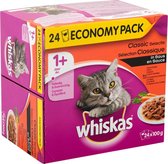 Whiskas Adult Vlees Selectie Groenten in Saus maaltijdzakjes multipack 24*100g