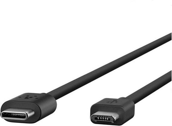 Kinderachtig grond voeden Belkin USB-C naar Micro-USB 2.0 Kabel - 1.8m - Zwart | bol.com