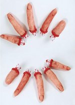 Halloween Halloween decoratie 10 afgehakte vingers met bloed