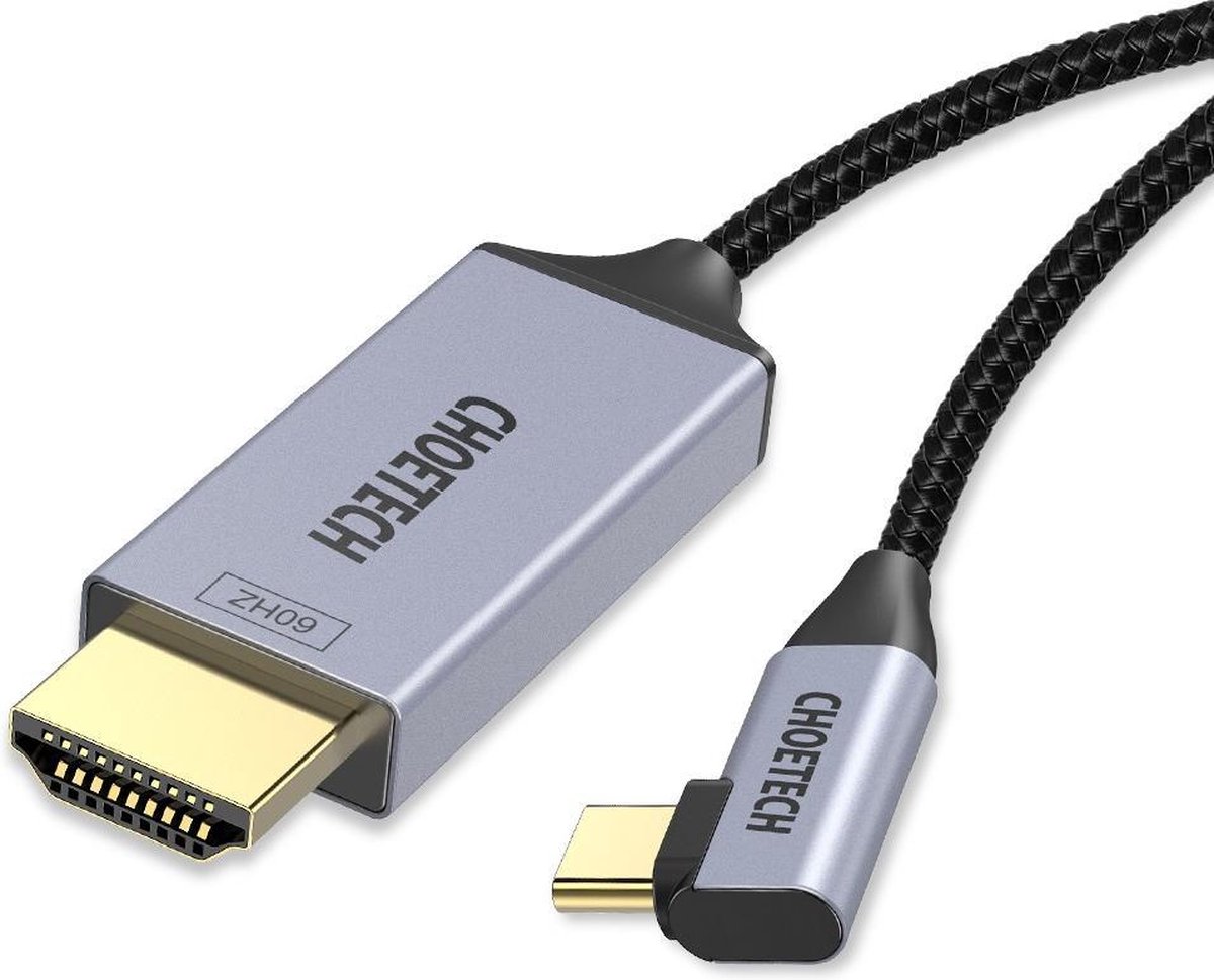 Choetech USB-C naar HDMI 2.0 kabel 4K @60Hz 3840x2160 - 1.8M - Grijs | bol