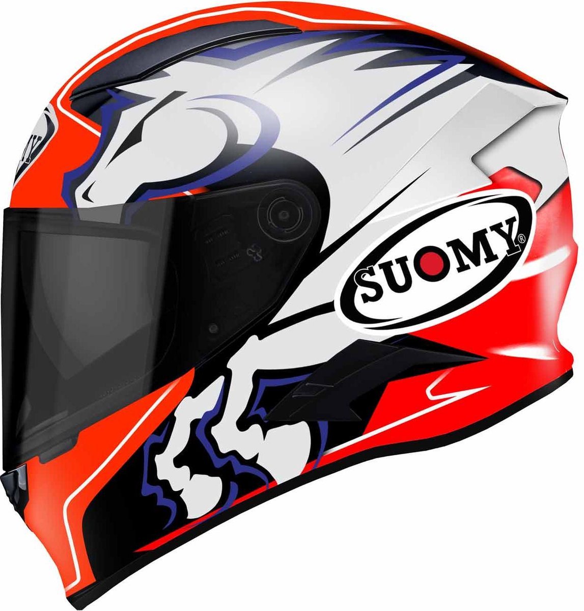 Suomy Speedstar Zerofour Mat Rood Wit Zwart Integraalhelm - Motorhelm - Maat L