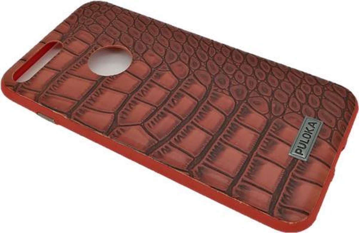 Puloka Classic Leather Series - Hard Back Cover voor Apple iPhone 6 Plus /6S Plus - Croco Rood