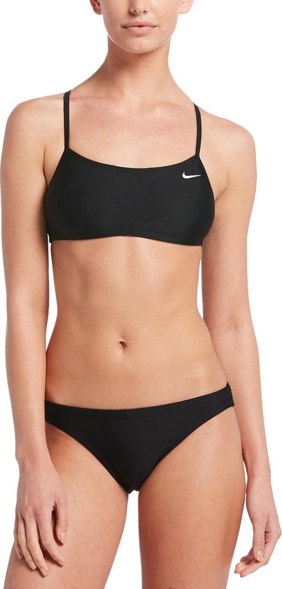 Nike Swim Racerback Bikini Set Dames Bikini - Black - Maat XS | bol.com