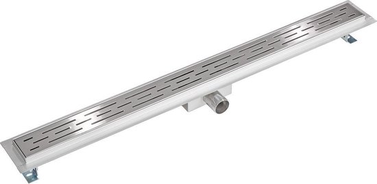 Douchegoot mat zwart RVS 90 cm met uitneembaar sifon