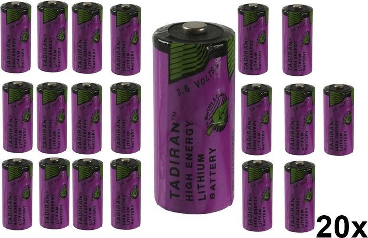 20 Stuks - Tadiran SL-761 2/3 AA Lithium batterij 1500mAh 3.6V