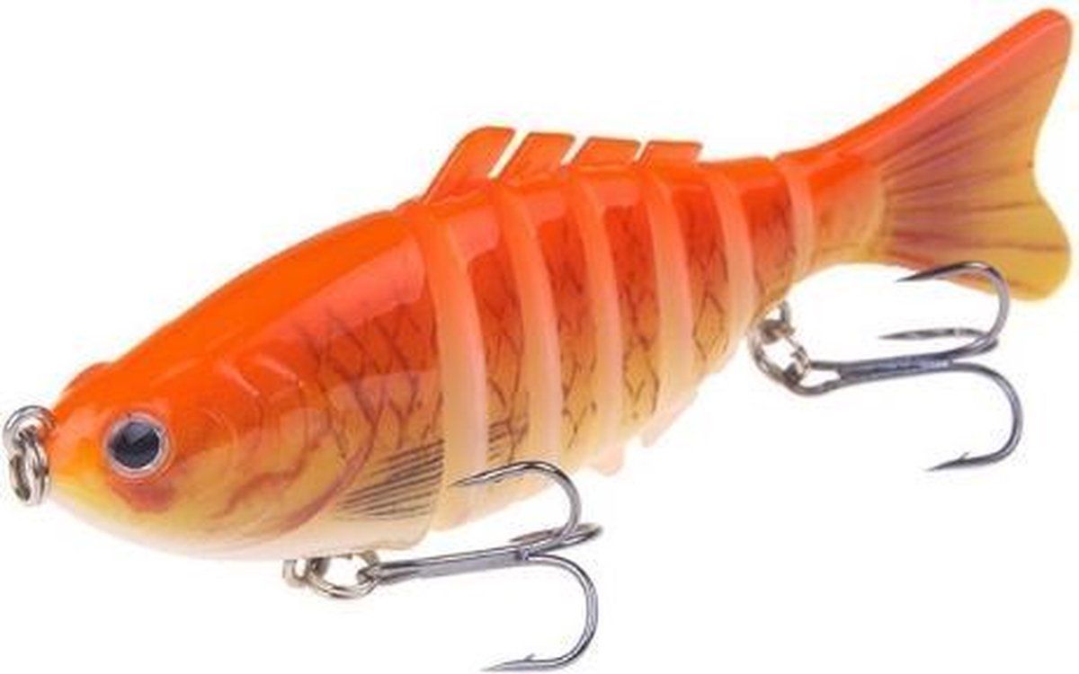 7-Delige Swimbait Goudvis kunstaas voor snoek 10 cm - 16 gram, 3D ogen