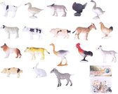 Plastic speelgoed figuren boerderij dieren 24 stuks - kleine speelfiguren voor kinderen